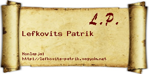 Lefkovits Patrik névjegykártya